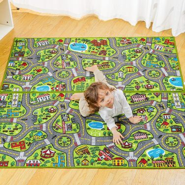 Килим для дитячої кімнати 80x150см (всього 160x150см) для дітей від 3 років, ігровий килим вуличний дитячий килим, автомобільний к