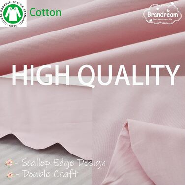 Бавовняна спідниця для ліжечка Brandream з гребінчастим краєм, для хлопчика та дівчинки, гендерно нейтральна спідниця для ліжечка, спідниця для малюків у фермерському стилі, шикарна, бохо, однотонне рожеве