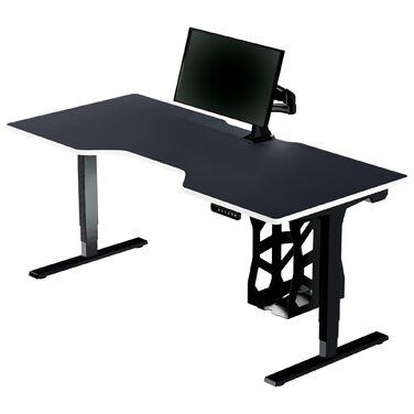 Темний ігровий стіл чорно-білого кольору - Стіл з електричним регулюванням висоти - Комп&39ютерний стіл - Ергономічний - Мінімалістичний - 180x80 см - Кабіна Чорно-білий 180x80 см - Кабіна