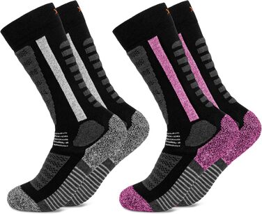 Дитячі лижні шкарпетки Occulto, 2 шт. (модель Charlie), 27-30, рожево-чорні
