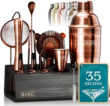 Професійний набір шейкерів для бармена Mixology 14 предметів для коктейлів Martini (витримана мідь)