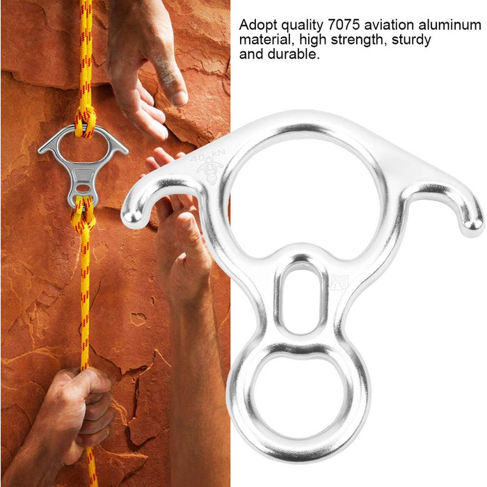 Спускний механізм, алюмінієвий спускний механізм 32KN Figure 8 для спуску та скелелазіння