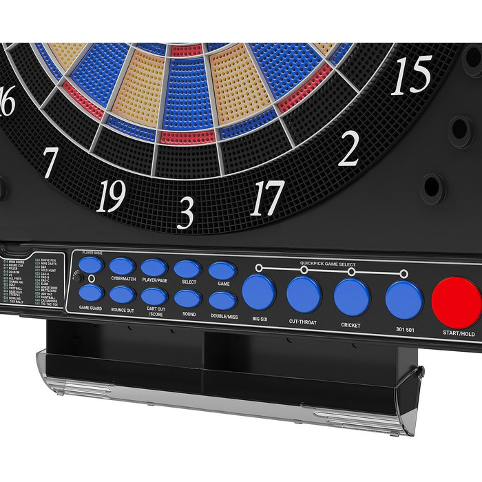 Електронна мішень для дартсу Kings Dart Professional Tournament JX-2000 Турнірна дошка, включаючи 24 дротики 41 гра, понад 200 варіацій гри Текст, що прокручується звук Надзвичайно тонкий павук, різнокольоровий