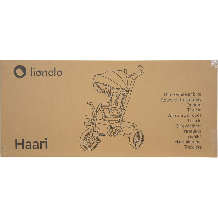 Триколісний велосипед LIONELO Haari 2в1 з ручкою від 18 місяців до 25 кг, вперед і назад, безкамерні гумові шини, вільний хід, кош