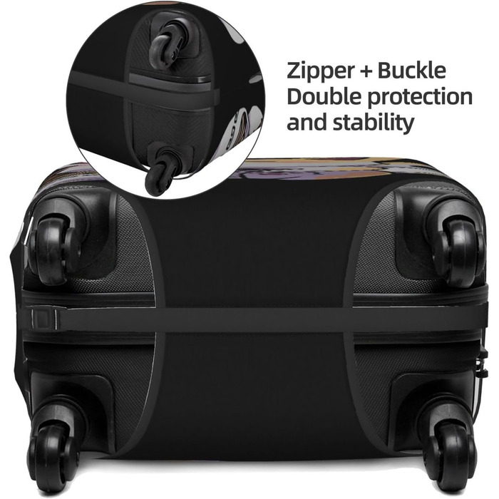 Чохол для валізи ZORIN, аніме-стиль Котик їсть рамен, захисний, водостійкий, для валіз розміром 45.7 - 81.3 см (XL)