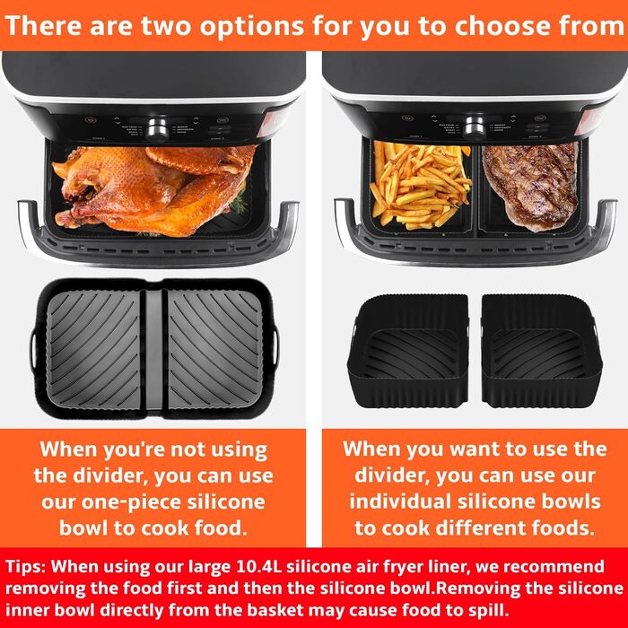 Аксесуари для фритюрниці Ninja Foodi Flexdrawer 10,4 л AF500DE,3 шт. Багаторазова мультипіч з силіконовою формою Аксесуари для Ninja AF500EU(3 шт. и чорні)