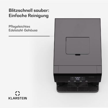 З нержавіючої сталі, 3 розміри кубиків льоду, 15 кг/24 години, сенсорний дисплей, 3-літровий резервуар для води, диспенсер для кубиків льоду, льодогенератор, чорний