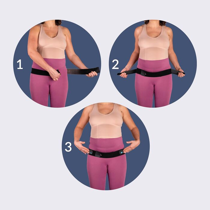 Тонізуючий пояс PHYSIOMAT Чорний Знеболювальне Для вагітності, після пологів, для спорту Висота 5 см для розмірів 36 і менше Екологічно чистий перероблений дріт Зроблено у Франції Висота 5 см/Синій