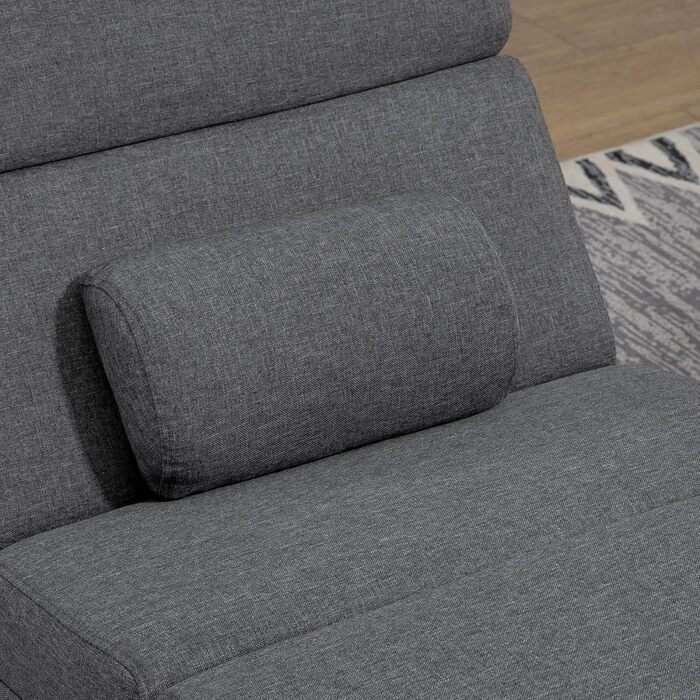 Шезлонг HOMCOM для відпочинку з 5 режимами масажу, поперековою подушкою, функцією підігріву, бічною кишенею, пультом дистанційного керування, імітацією льону, темно-сірим