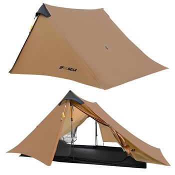 Або 2 особи, 3/4 сезону, водонепроникний професійний туристичний намет, 15D Professional Camping Tent 2 особи - хакі, 3F UL Gear Lanshan Ultralight Camping Tent, 1