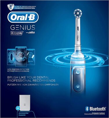 Електричні зубні щітки Oral-B 8200W ротаційні/осцилюючі білі, сріблясті