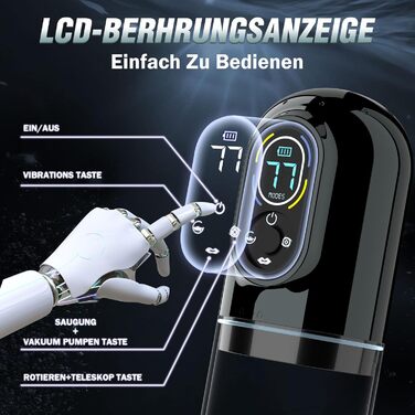 Електричний мастурбатор, секс-іграшка для чоловіків із 7 режимами телескопічна функція, обертання, всмоктування, вібрація та лизання мастурбація для чоловіків секс-іграшки кишенькові мастурбатори-кишеньки, секс-іграшки