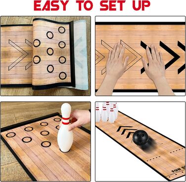 Міні-набір для боулінгу KEAGAN, повна ігрова доріжка для боулінгу, набір для боулінгу в приміщенні/на вулиці, набір для боулінгу з доріжкою для боулінгу, кеглями та кулею, набір для гри в боулінг для спорту, взаємодії та дозвілля