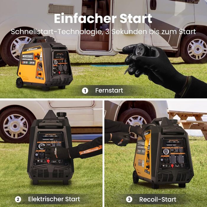 Електрогенератор інверторний 3500W Генератор газовий безшумний з електричним стартером пульт дистанційного керування електрогенера