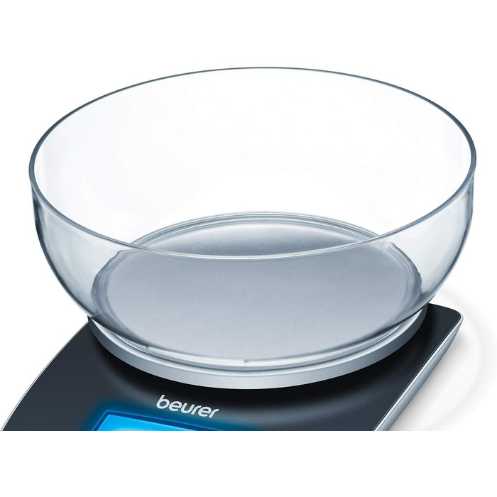Кухонні ваги Beurer 704.15 KS 25 з ваговою чашею на 1,2 л, цифрові кухонні ваги з функцією зважування тари та вантажопідйомністю 3
