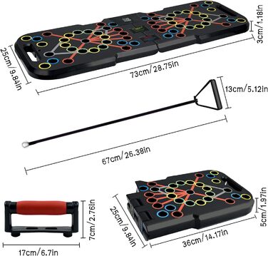 Складана стійка для віджимань 41-в-1 з ручкою, петлями, ремінцями та розумним лічильником, кронштейн для віджимань, система тренування м&39язів для домашнього фітнесу, тренажерного залу, стійки для вправ