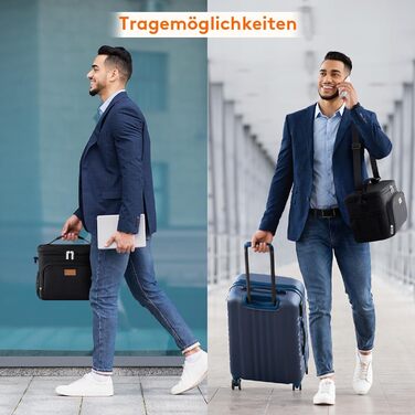 Ізольована сумка-холодильник Lifewit, багаторазова сумка для обіду, портативна герметична коробка-холодильник, сумка-тоут з регульованим плечовим ременем для дорослих для роботи/пікніка, чорна, 15 л 24 банки чорного кольору L