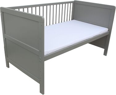 Дитяче ліжко, юніорське ліжко, приліжкове ліжко 140x70 см 3в1 з матрацом, сіре