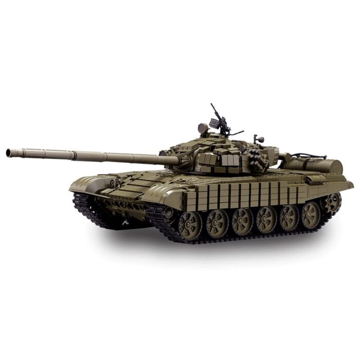Радіокерований танк T-72 Heng Long 1/16, зелений, з металевими гусеницями (BBIR)