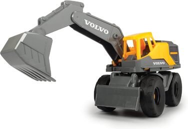 Іграшковий будівельний майданчик Volvo (набір з 9 деталей) - для дітей віком від 3 років, кран висотою 1 метр, 3 машини на будівельному майданчику (навантажувач, екскаватор, самоскид), іграшка з піском та шолом, різнокольорові (203724007).