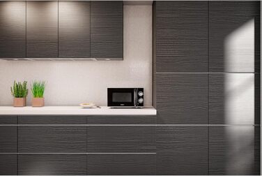 Мікрохвильова піч MEDION, потужність приблизно 700 Вт, ємність приблизно 17 літрів, 6 рівнів, функція розморожування, MD 15644, чорний/сріблястий 17 літрів 700 Вт 6 рівнів потужності 17 літрів чорний-сріблястий