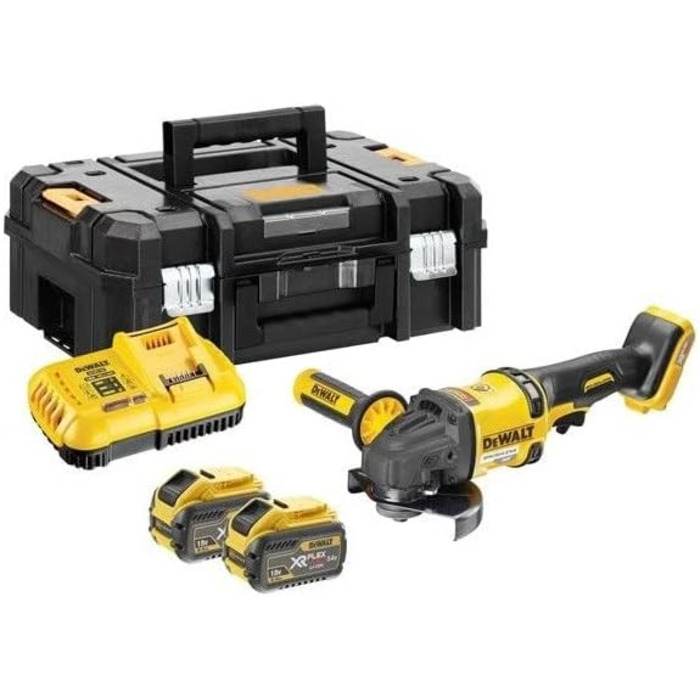 Кутова шліфувальна машина DEWALT DCG418X2-QW 125 мм 54В FV 2x9Ач чорно-жовта