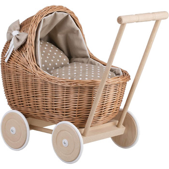 Плетені коляски для ляльок з постільною білизною ідеальна ідея для подарунка плетені коляски для ляльок красива іграшка з лози пле