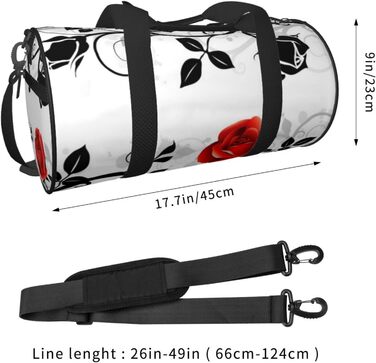 Дорожня сумка Tower Paris, кругла, великої місткості, легка та міцна, ідеальний подарунок для походів, відпустки, ділових поїздок та іншого, квітковий дизайн Троянда з плющем з листям, універсальний розмір