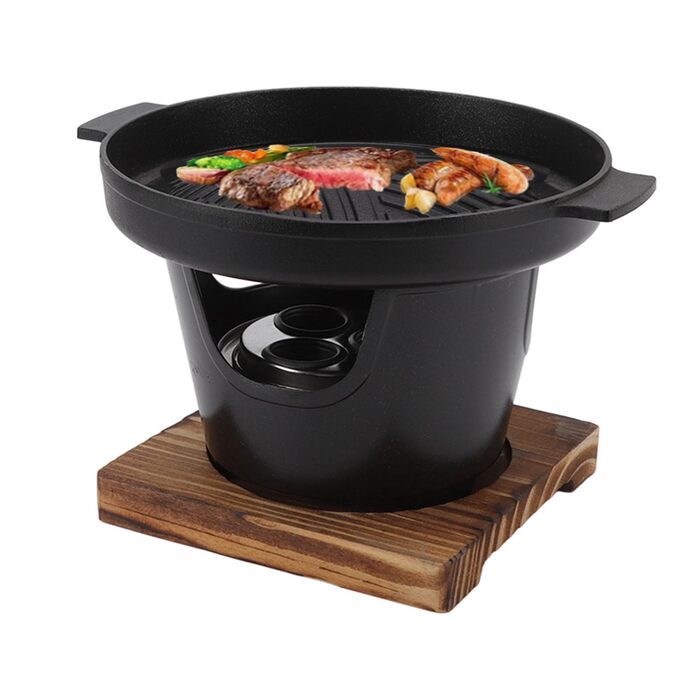 Кемпінговий гриль, чорний міні-стильний антипригарний портативний маленький вугільний гриль для кемпінгу, пікніків, подарунків на новосілля (19,5 см) Hn Bbq18a