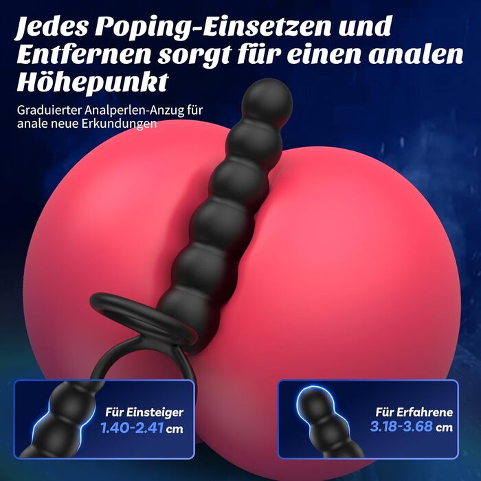 Подвійний вібруючий стимулятор для пар DRAGOSTI, для анальної і вагінальної стимуляції, з ерекційним кільцем, силікон