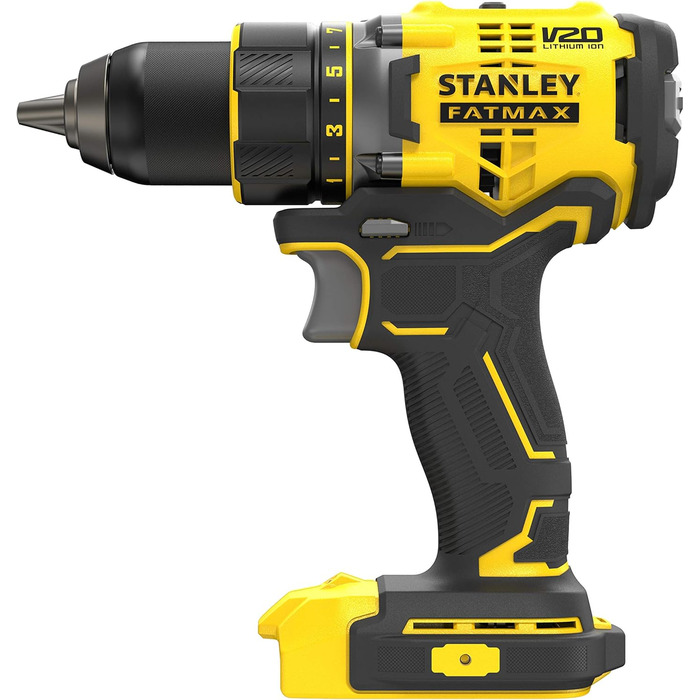 Двошвидкісний акумуляторний дриль-шуруповерт Stanley FatMax 18В SFMCD720B (2,0 Ач, макс. крутний момент 80 Нм, безщітковий двигун