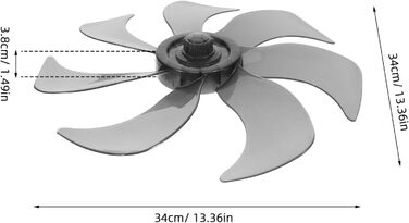 Лопатей підлогового вентилятора Запасні частини для лопатей Запчастини для стельового вентилятора Заміна лопатей 14-дюймовий потовщений настільний вентилятор RV Blade, 7