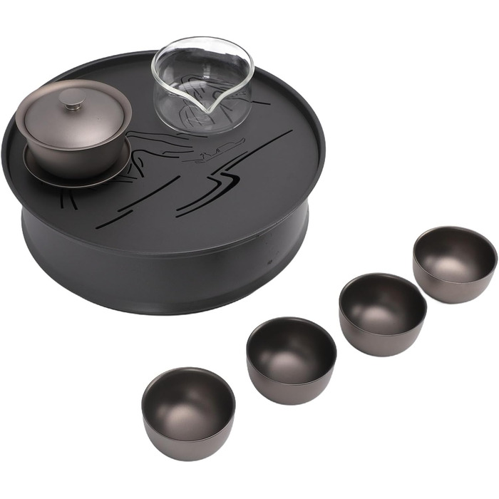 Похідний чайний набір CHICIRIS Легкий металевий набір для заварювання чаю з багатофункціональною чашкою, ідеальний для пікніків та подорожей