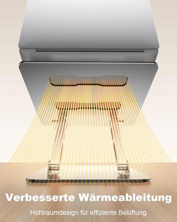 Підставка для ноутбука Babacom з регульованою висотою та вентиляцією, з подвійною опорою, ергономічна, складна та портативна. Сумісна з MacBook Air/Pro (10-16 дюймів) та використовується як стіл для роботи стоячи.