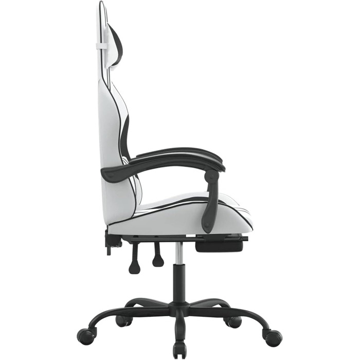 Ігрове крісло з підставкою для ніг, крісло для ПК, ігрове крісло, крісло для геймерів, крісла для домашнього офісу, ігрові крісла, крісло для Playstation, комп&39ютерне крісло, обертове, біла та чорна штучна шкіра