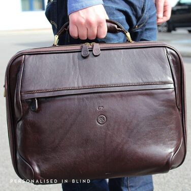 Італійська розкішна шкіряна сумка для ноутбука Volterra в чорному кольорі