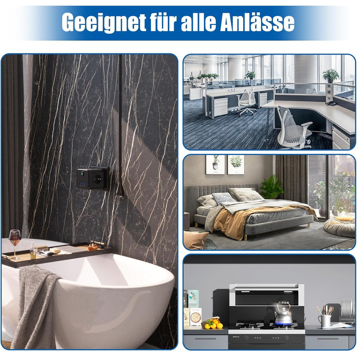 Перехідник для розетки з USB, розетки з вимикачем, подовжувач з USB, 4000 Вт/16 А, 3 USB (5 В/3,1 А), для спальні, подорожей та оф