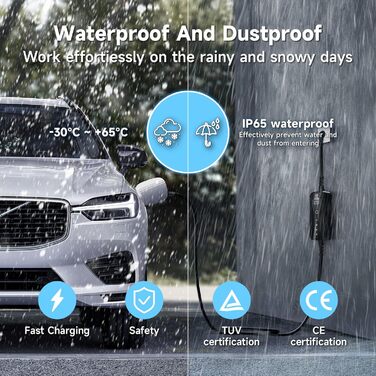 Зарядний кабель AFYEEV 3,6 кВт тип 1, зарядний кабель 6M тип 1, зарядний кабель електромобіля тип 1 з вилкою Schuko Регульований с