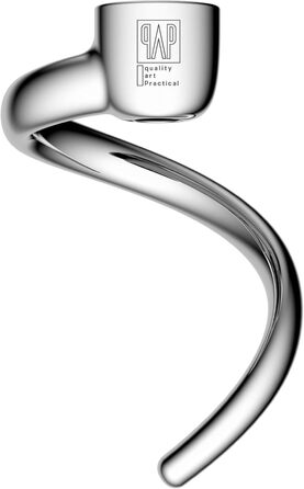 Заміна спірального гачка для тіста для міксера KitchenAid 3.5 Qt. з нахиленою головкою/поліровані аксесуари з нержавіючої сталі 18/8/без покриття/Можна мити в посудомийній машині/сумісно з серією KSM3311/3316/Artisan Mini