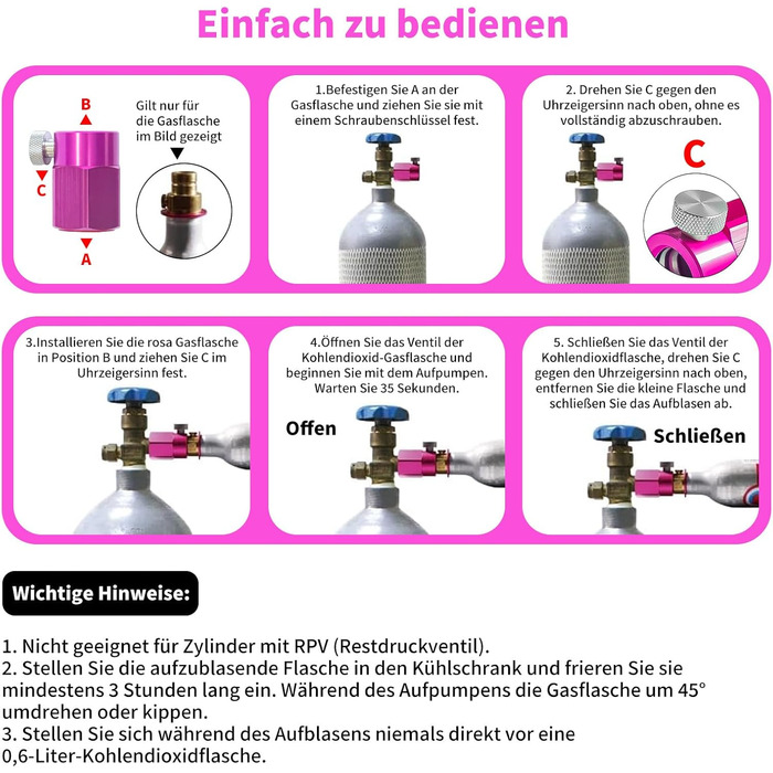 Швидкий адаптер для заправки CO2 SZBYH, швидкий адаптер для балона CO2, сумісний з SodaStream Duo, Terra, Art, Gaia, Crystal 3.0, E-Duo, компактний адаптер для передачі циліндрів CO2 для підключення пляшки W21.8-14
