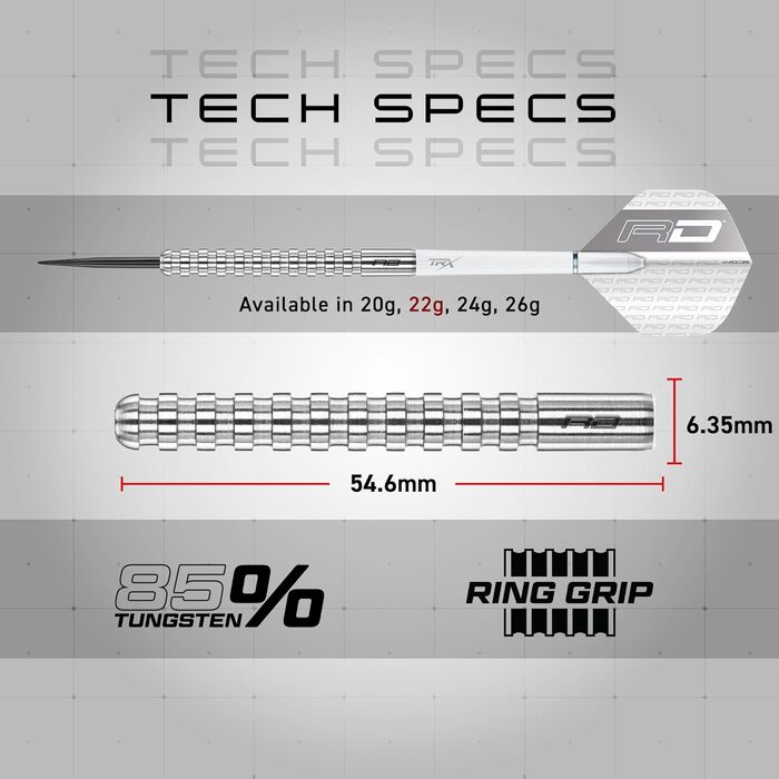 Дартс RED DRAGON - Оригінальні вольфрамові дартс Javelin Професійні сталеві дартс з металевими наконечниками, стрілками та древками Доступні вагою 20 г, 22 г, 24 г, 26 г Точні, міцні та ідеально збалансовані.