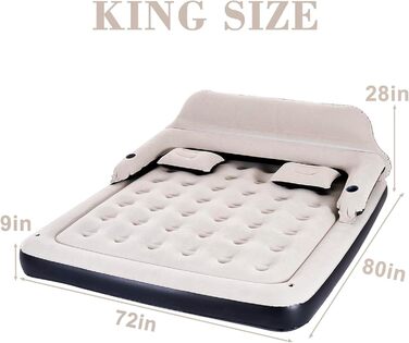 Надувний матрац RAPTAVIS King Size, розкладний диван з узголів&39ям та подушкою, надувне ліжко для ночівлі на свіжому повітрі