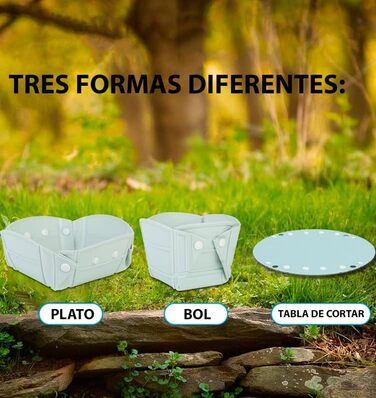 Складана силіконова миска та тарілка з 3 положеннями - Ідеально підходить для кемпінгу, пляжних та гірських походів - Герметична та універсальна, упаковка з 2 шт. (чорна)