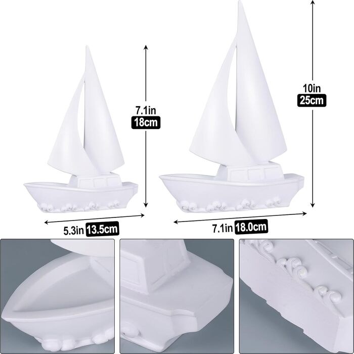 Статуя та скульптура вітрильника DOVDOV набір з 2 шт. , чорний декор для дому, сучасний декор вітрильника, декор у прибережному стилі, підходить для офісу, книжкової полиці, передпокою, декору книжкової полиці