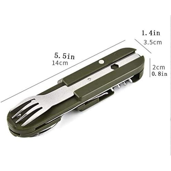 В-1 кемпінговий посуд з нержавіючої сталі - Кемпінгові інструменти - Посуд для активного відпочинку - Багатофункціональний складний посуд - Дорожній посуд (2 шт.), 5-