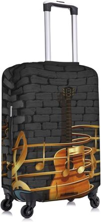 Чохол для валізи з принтом гітари TOMPPY, еластичний, що миється, захисний, антиподряпний, підходить для валіз розміром 18-32 дюйми, чорний, розмір L
