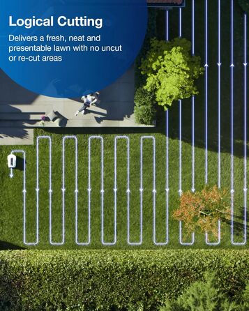 Роботизована газонокосарка ECOVACS Goat G1-2000 зі стійким гаражем та модулем автоматичного підключення, бездротовий периметр для