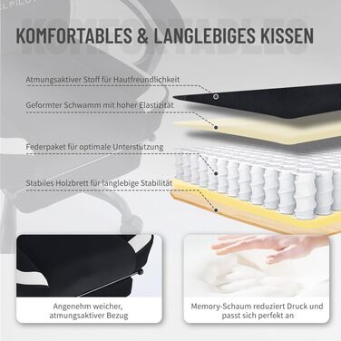 Ергономічне ігрове крісло PixelPilot Дихаюча тканина Крісло з підставкою для ніг, підголівником та поперековою опорою, ігрове ПК-крісло Широке сидіння Офісне крісло вантажопідйомністю 150 кг (Nebula, чорний) Black Nebula