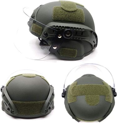 Тактичний захисний шолом для страйкболу, версія Mich 2000 Action, з кріпленням для NVG та вандалозахисною маскою-козирком для ігор на відкритому повітрі, страйкболу, пейнтболу та CS