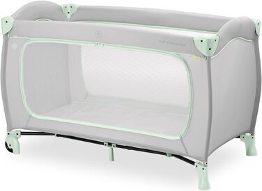 Дорожнє ліжечко Hauck Sleep N Play Go Plus, Dusty Mint - Дитяче дорожнє ліжечко з колесами, сумкою для перенесення, складною основою та великою ігровою зоною - Від народження до 15 кг - Компактне та складане